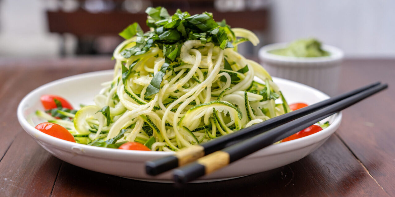 Zucchini Noodles with Avocado Pesto (Vegan, Low-Carb, High-Nutrient)